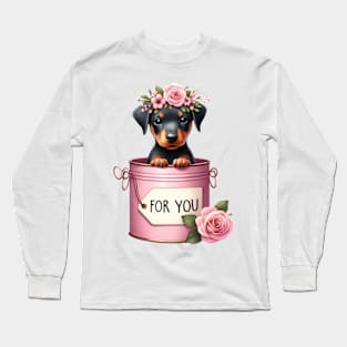 Valentine Doberman Pinscher Dog For You Long Sleeve T-Shirt